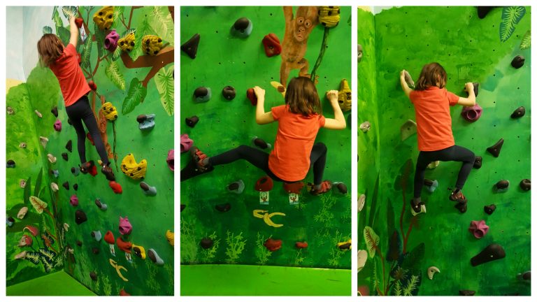 Unsere Große in der Boulderwelt Frankfurt