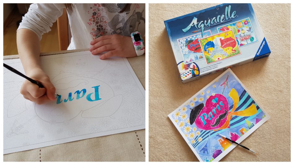 Unsere Große zeichnet ein Aquarell