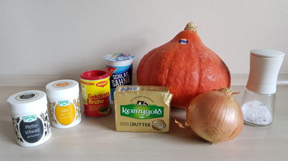 Zutaten für unsere Kürbissuppe