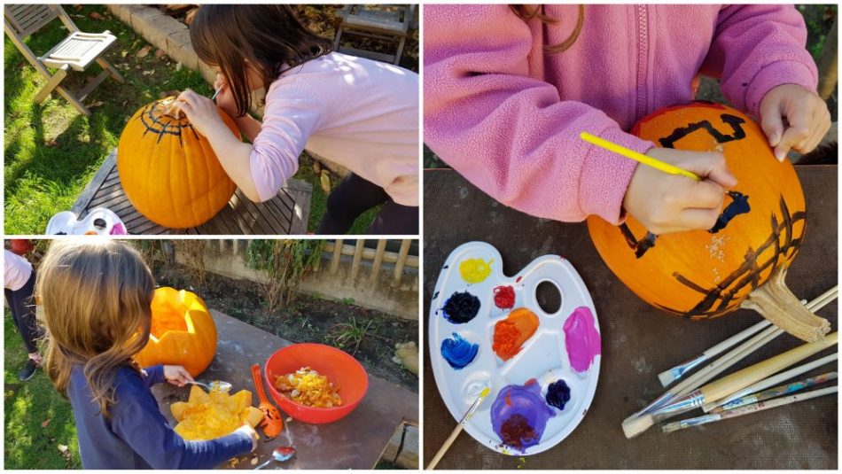 Wir basteln unsere Halloween-Kürbisse