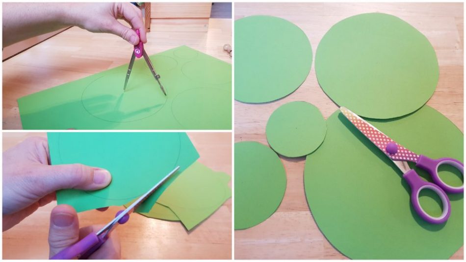 Kreise aus Tonpapier für den Weihnachtsbaum