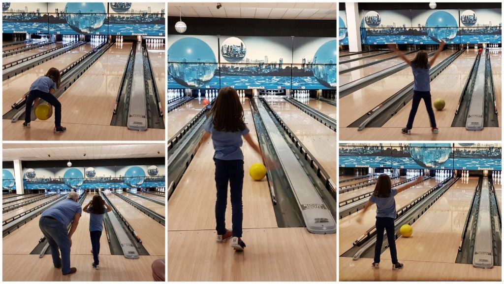 Unsere Kleine beim Bowling - Kindergeburtstag