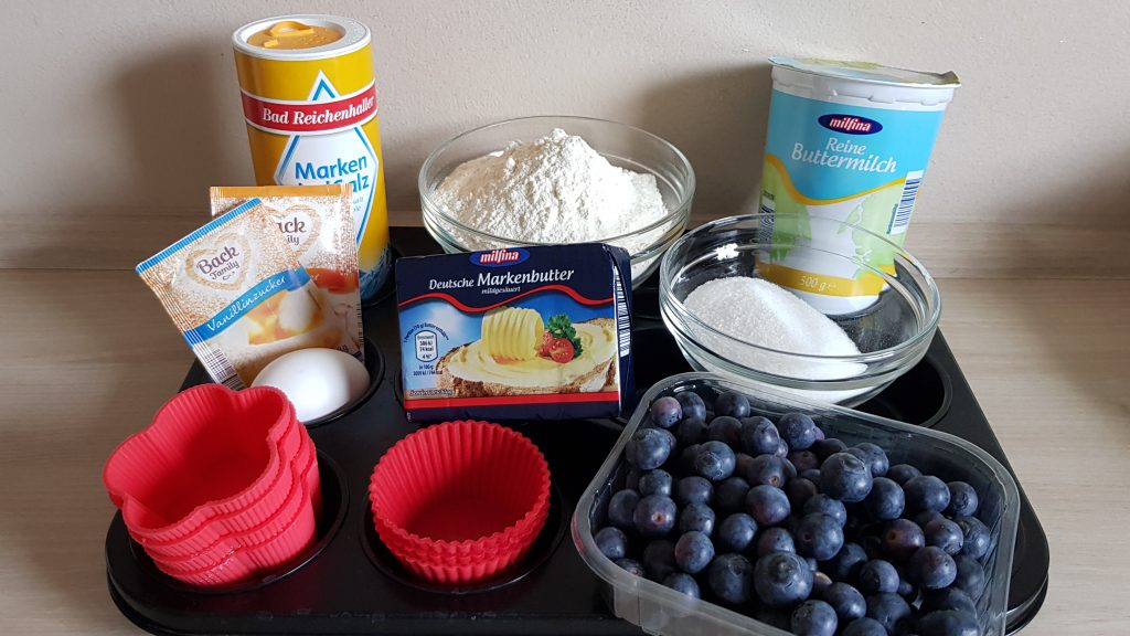 Zutaten für Blaubeer-Muffins